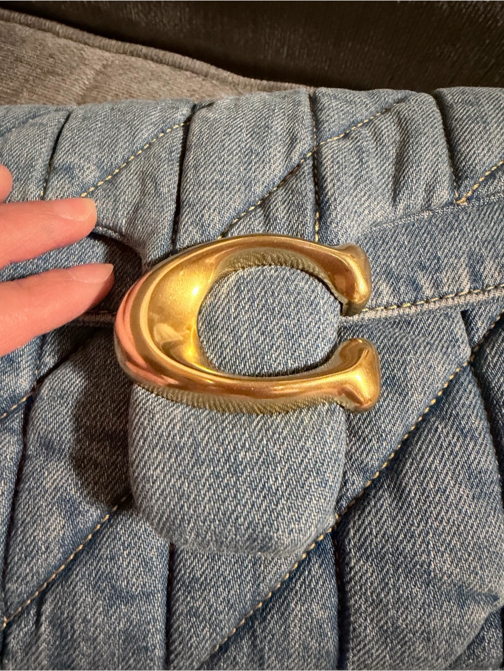 Coach quilted tabby 26 in denim blue - Picture 10 of 11
